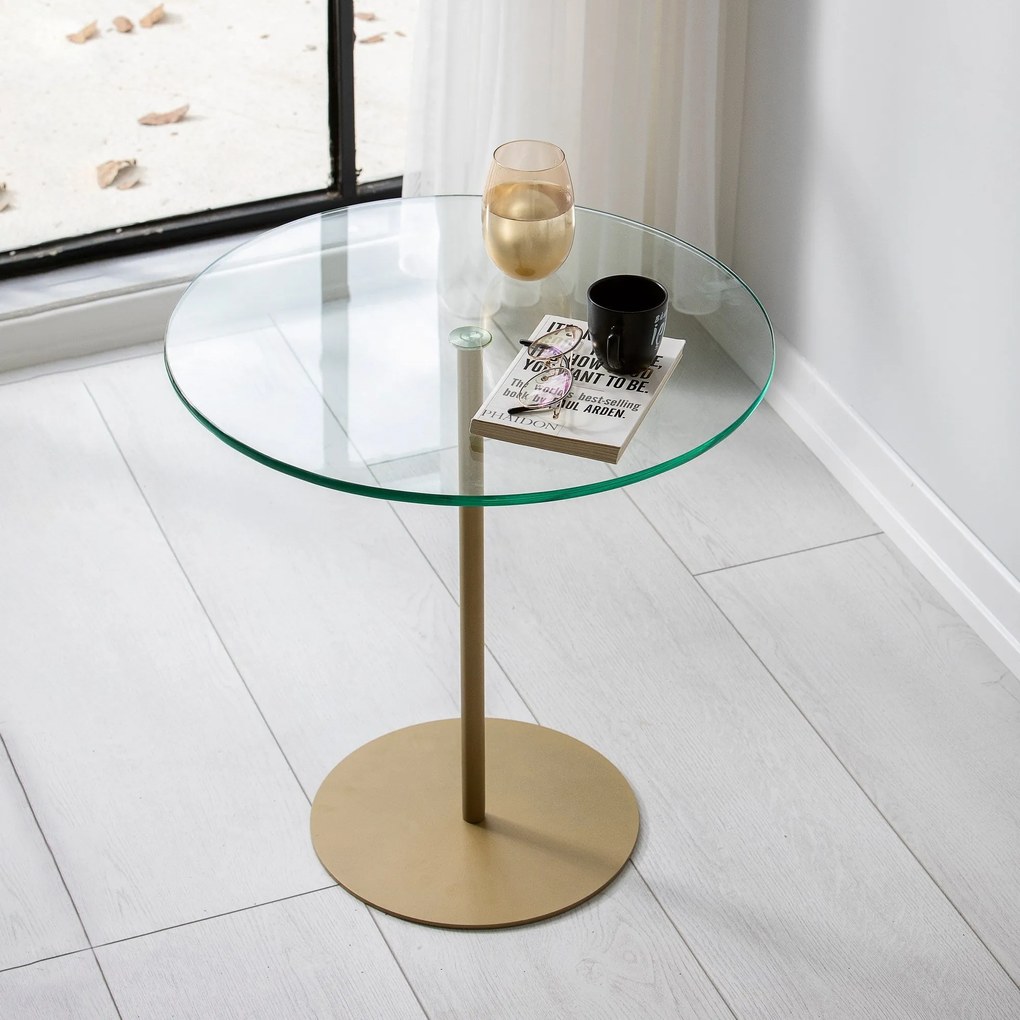 Mesa de Apoio Chill-Out - Dourada - 50x50x50 cm