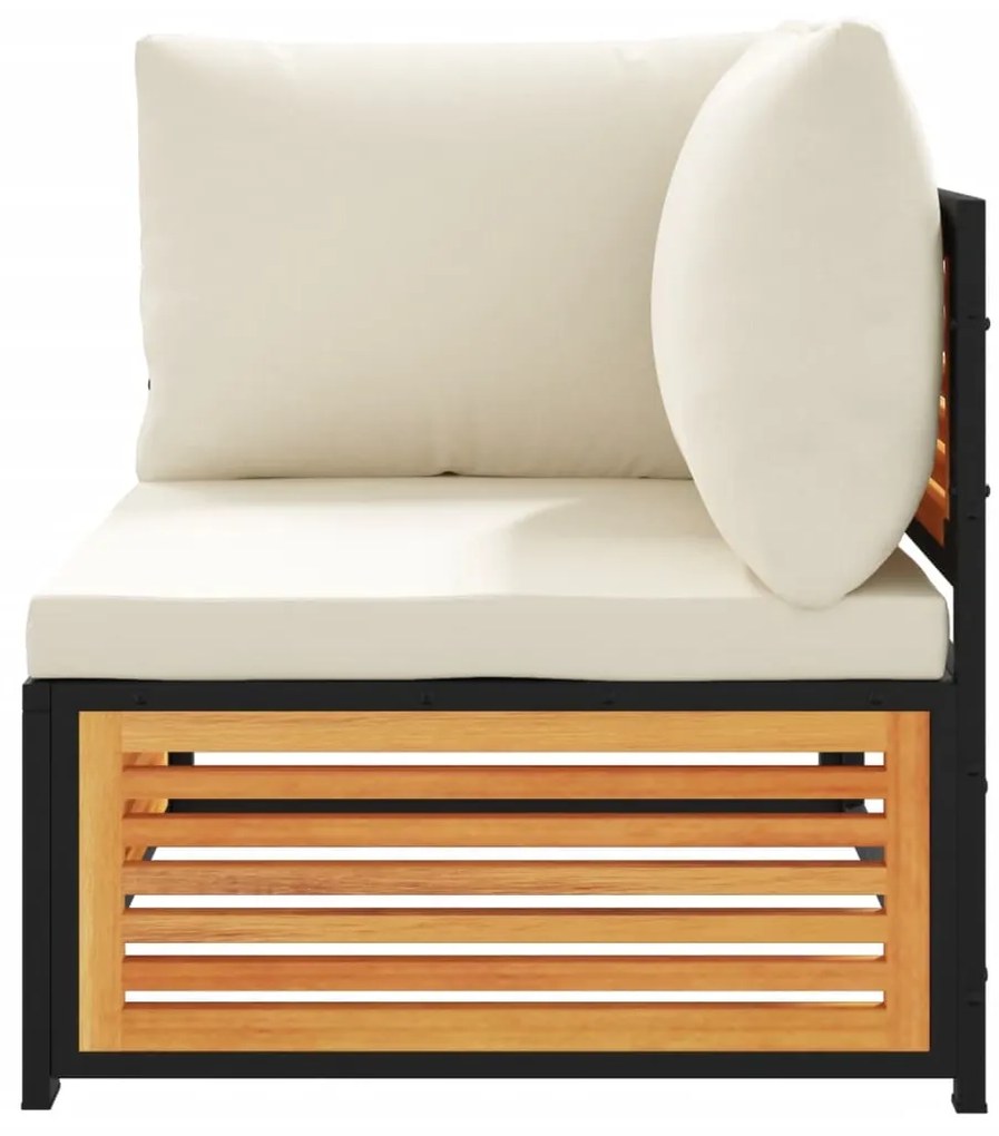 2 pcs conjunto de sofás de jardim c/ almofadões acácia maciça