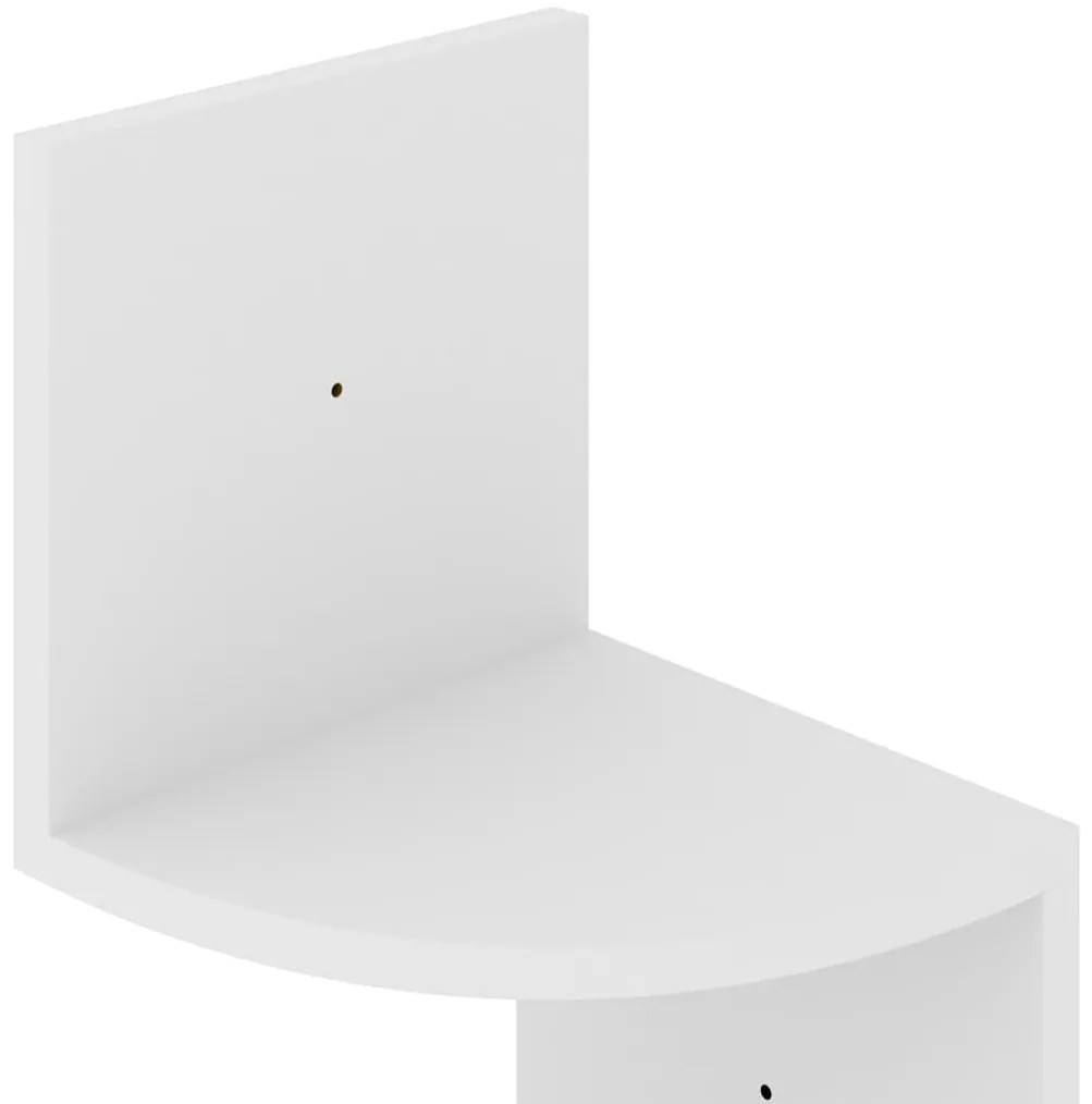 Estante de canto p/ parede derivados de madeira branco