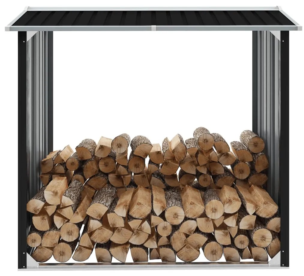 47082 vidaXL Abrigo para arrumação de troncos aço 172x91x154 cm antracite