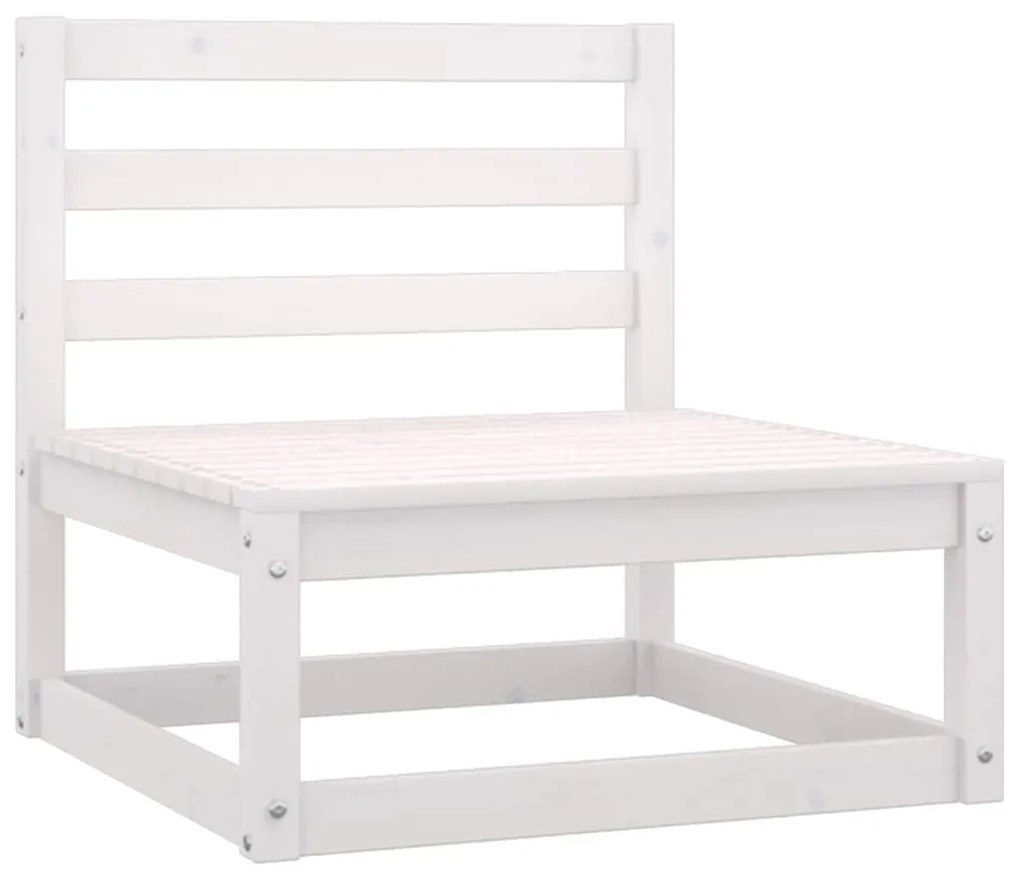 3 pcs conjunto lounge de jardim pinho maciço branco