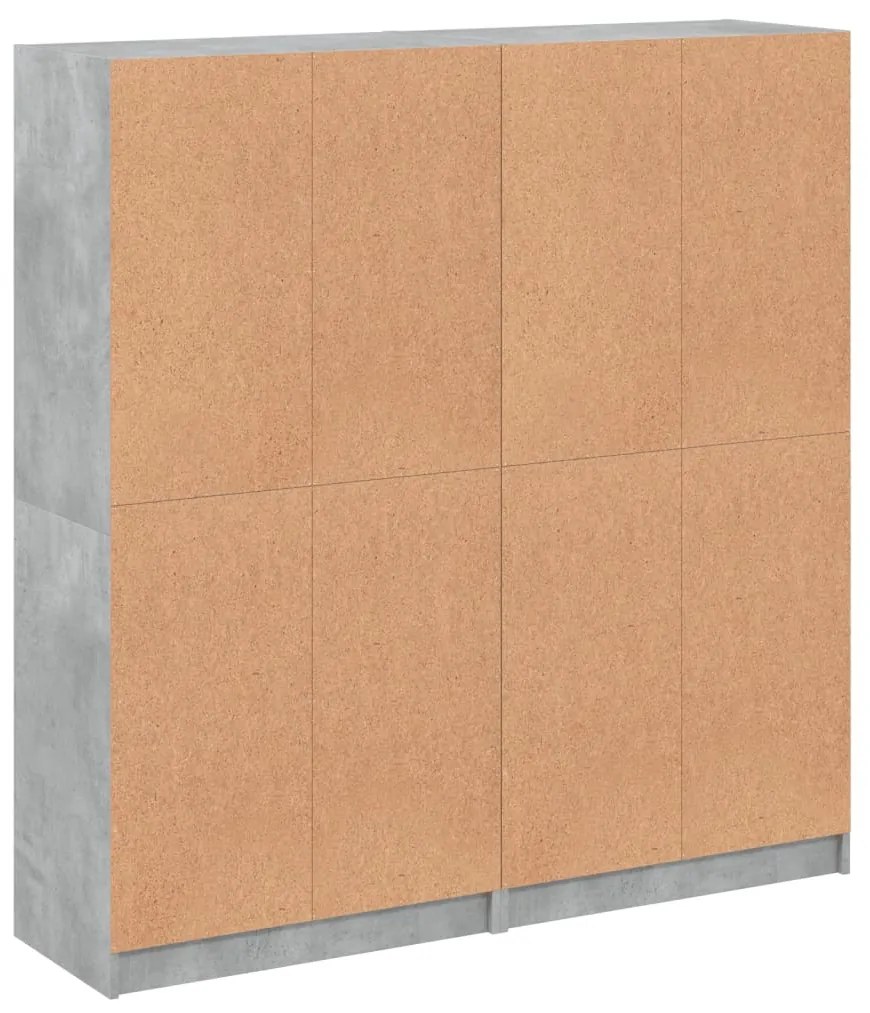 Estante c/ portas 136x37x142 cm derivados madeira cinza cimento
