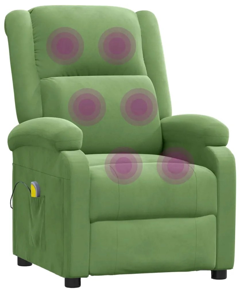 Poltrona de massagens veludo verde-claro