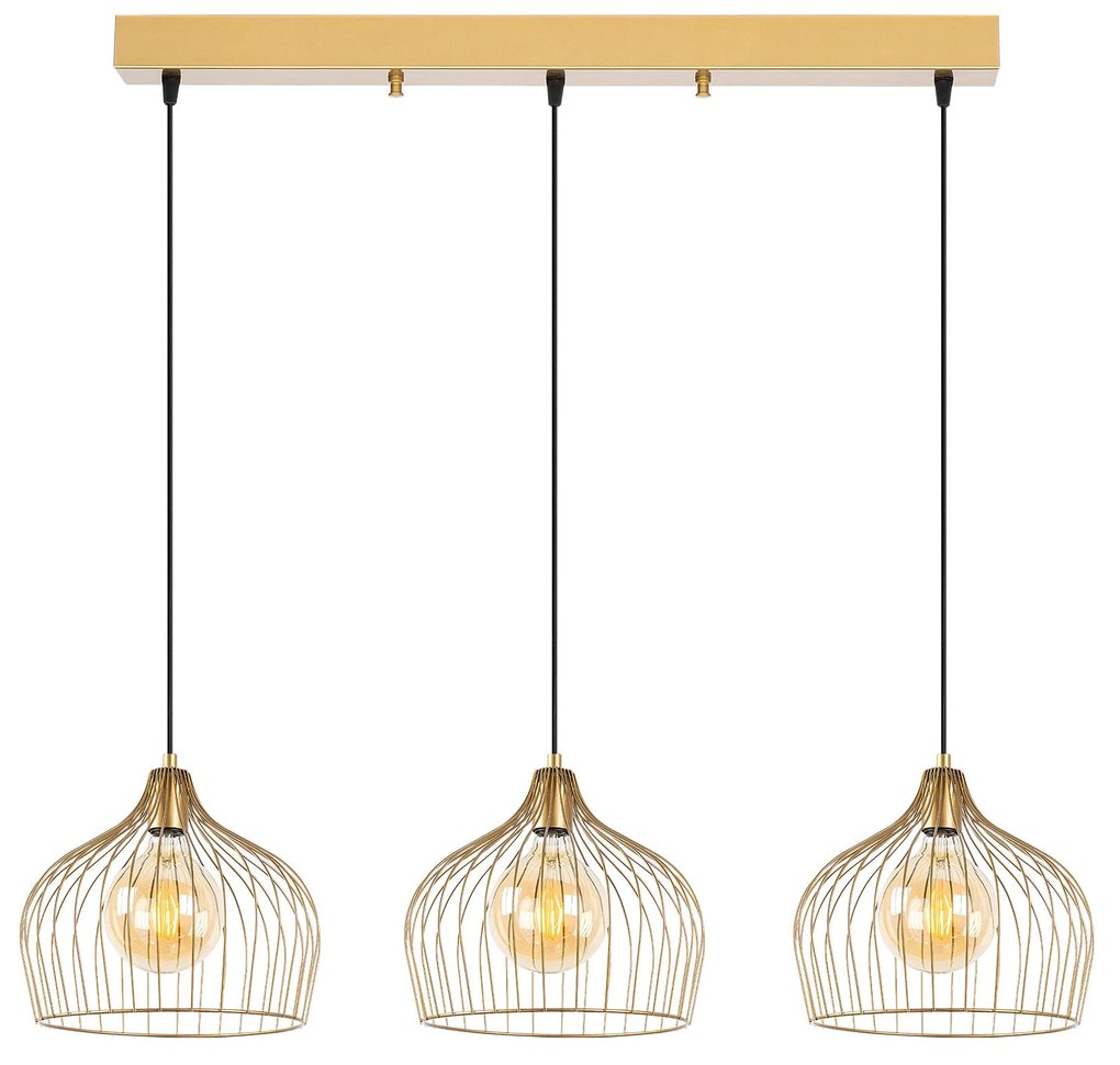 Candeeiro de Teto Bek – Dourado Brilhante – 102 x 30 x 121 cm