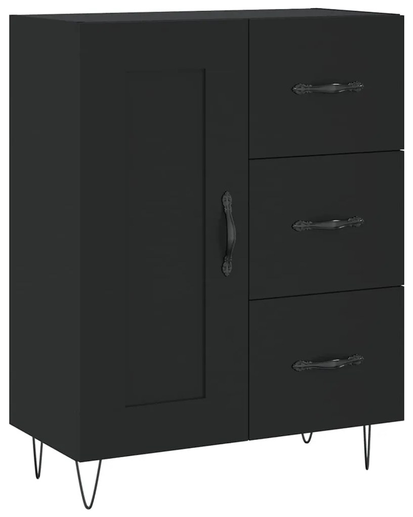 Armário alto 69,5x34x180 cm derivados de madeira preto