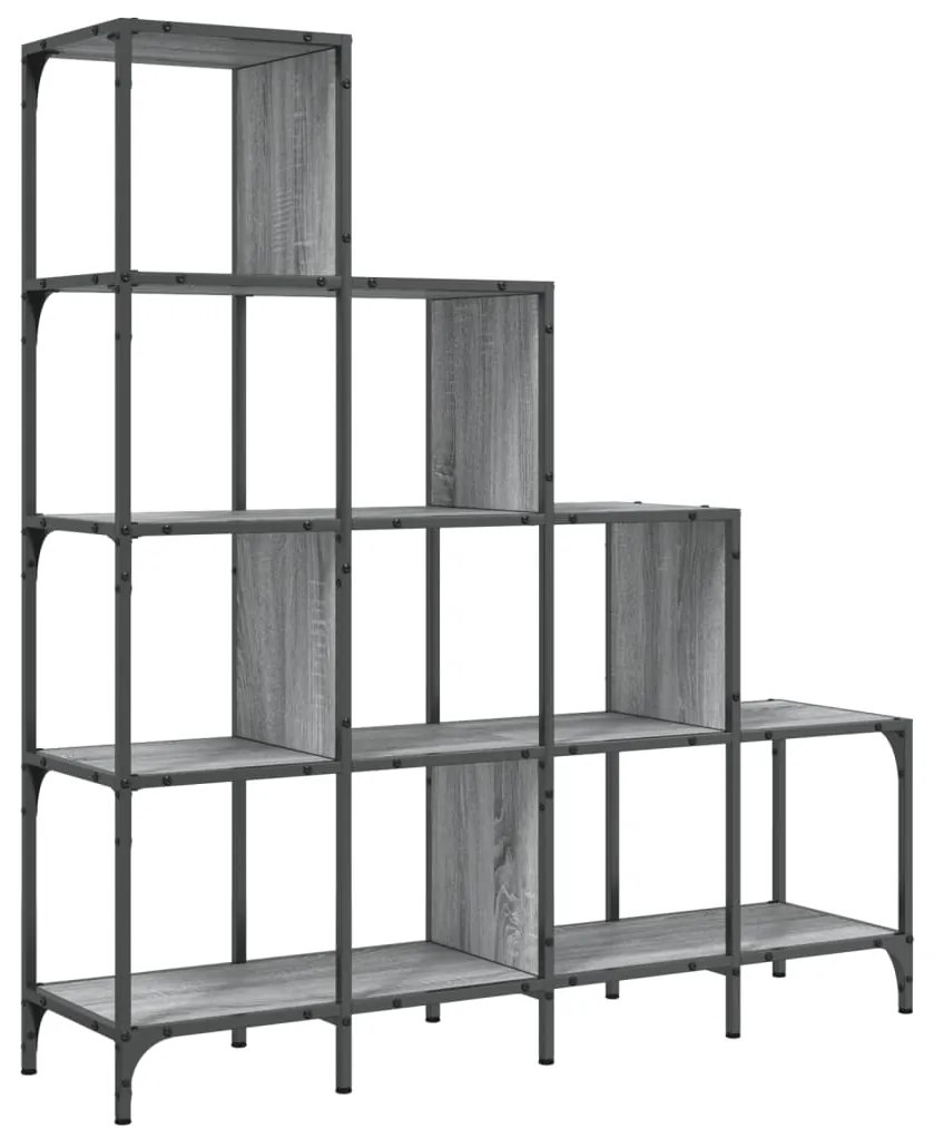 Estante 122x30x132 cm derivados de madeira e metal cinza sonoma
