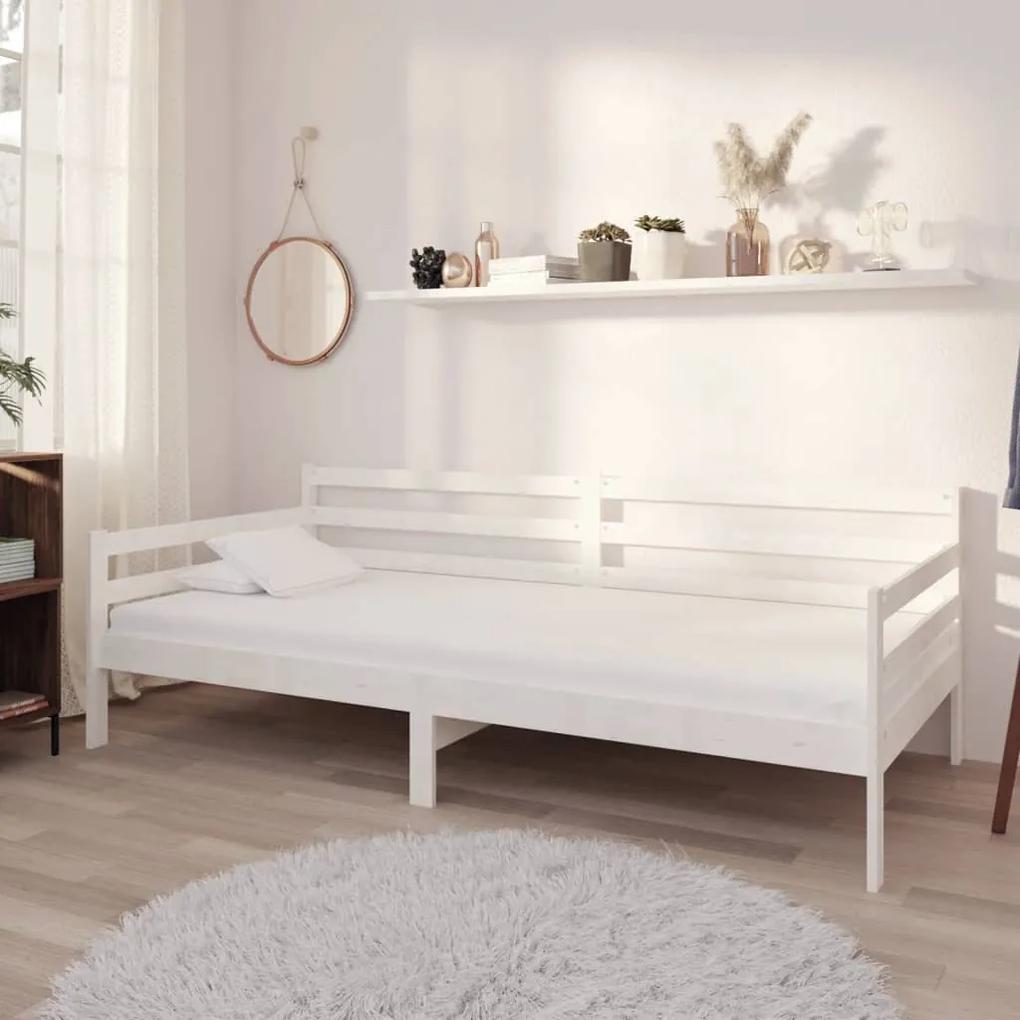 806936 vidaXL Sofá-cama 90x200 cm madeira de pinho maciça branco