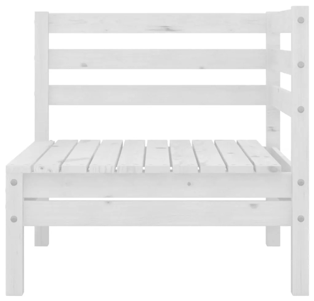 8 pcs conjunto lounge de jardim pinho maciço branco