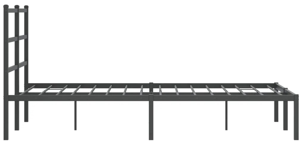 Estrutura de cama com cabeceira 120x190 cm metal preto