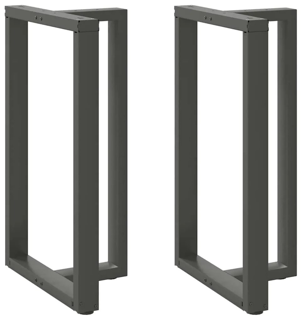vidaXL Pés para mesa de bar em forma de T, 2 peças, antracite, 60x35x(100-101) cm, aço