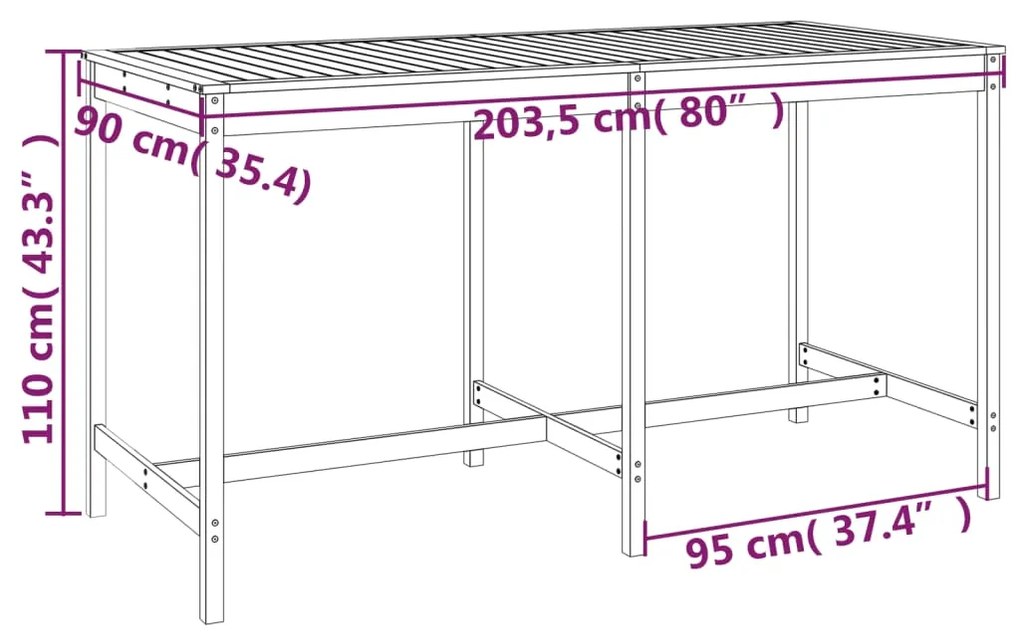 9 pcs conjunto de bar para jardim pinho maciço