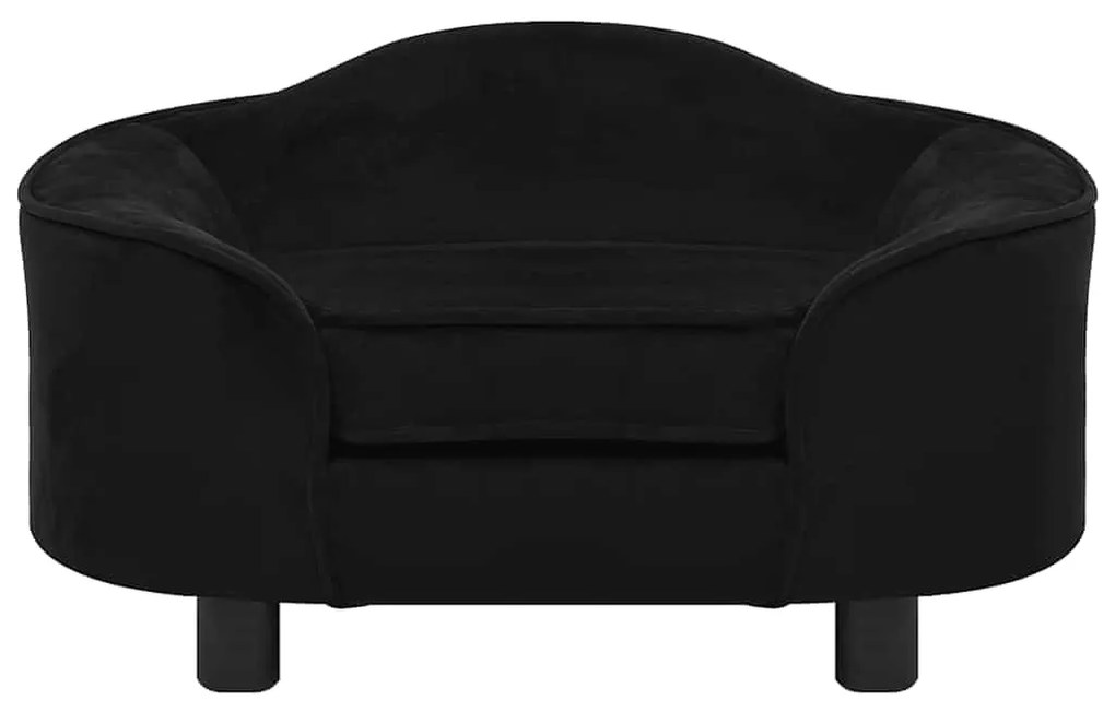 Sofá para cães 67x47x36 cm pelúcia preto