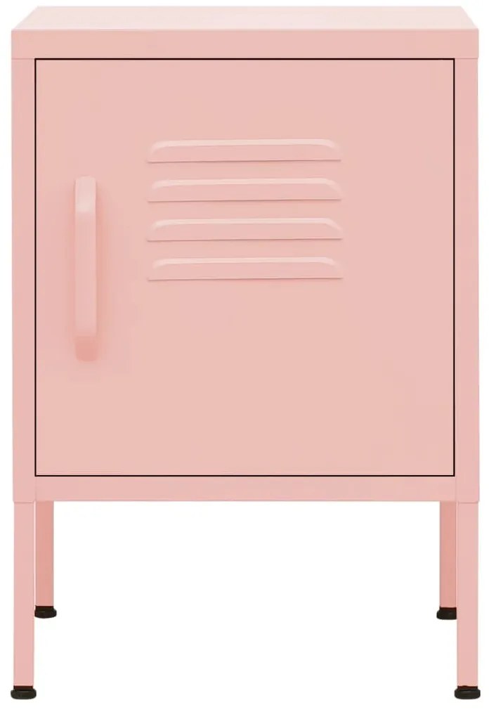 Mesa de cabeceira 35x35x51 cm aço rosa