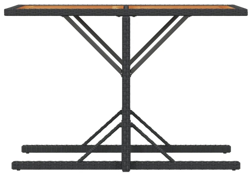 3 pcs conjunto de bistrô com almofadões vime PE preto