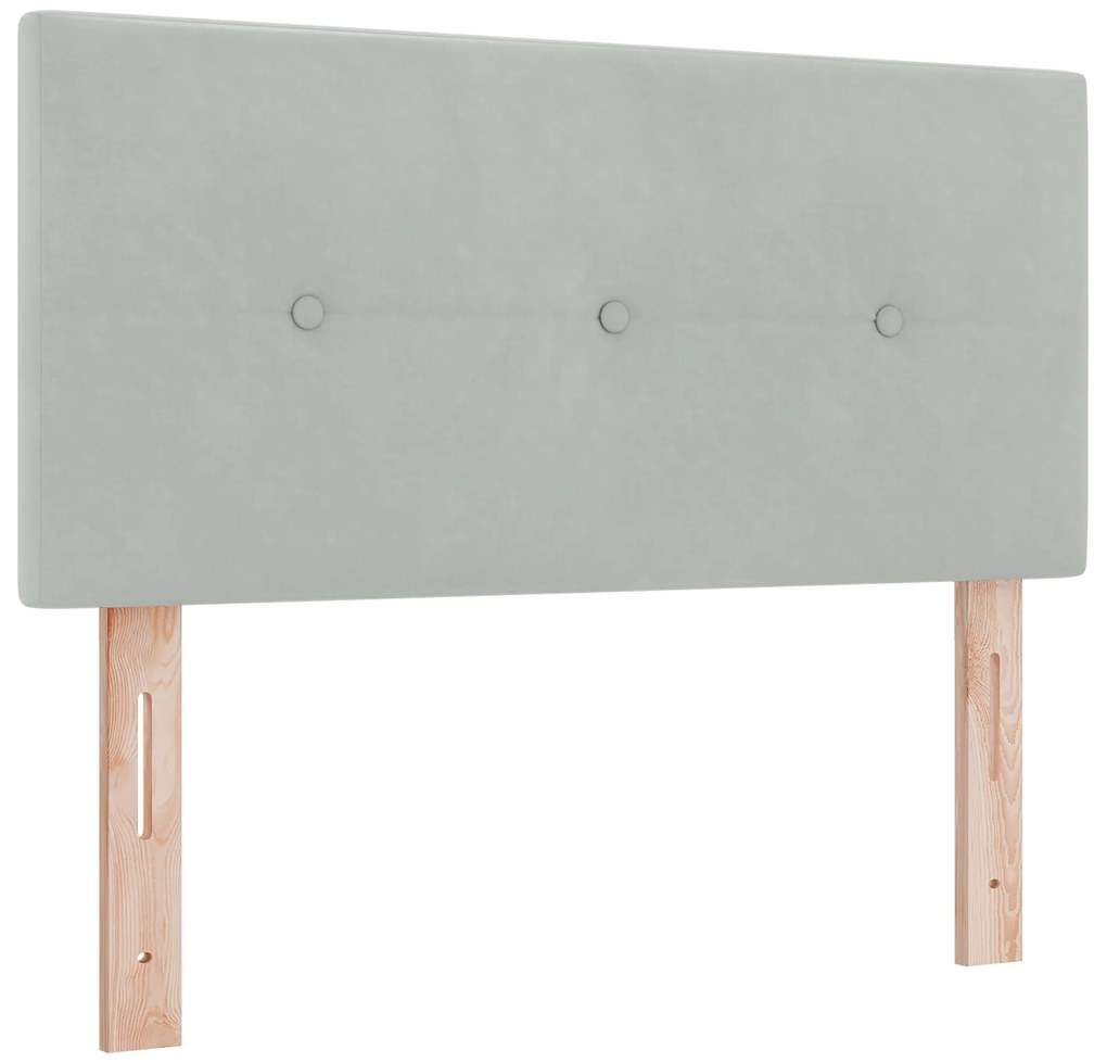 Cama Box com Colchão vidaXL Cinza Claro Dobro Pequeno Veludo