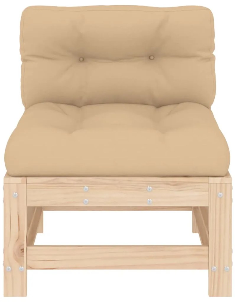 Sofás de centro com almofadões 2 pcs pinho maciço