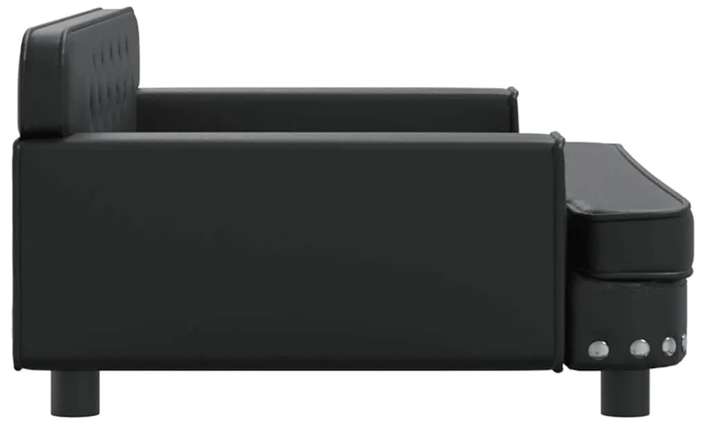 Cama para cães 90x53x30 cm couro artificial preto