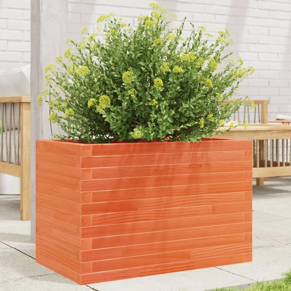vidaXL Vaso/floreira de jardim 70x40x45,5 cm pinho maciço castanho mel
