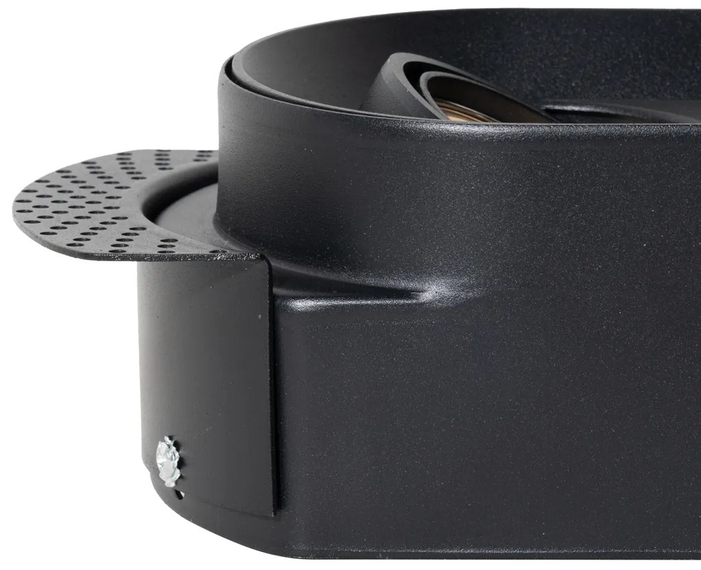 Conjunto de 6 focos embutidos arredondados pretos GU10 50mm 2-Light - Hubs