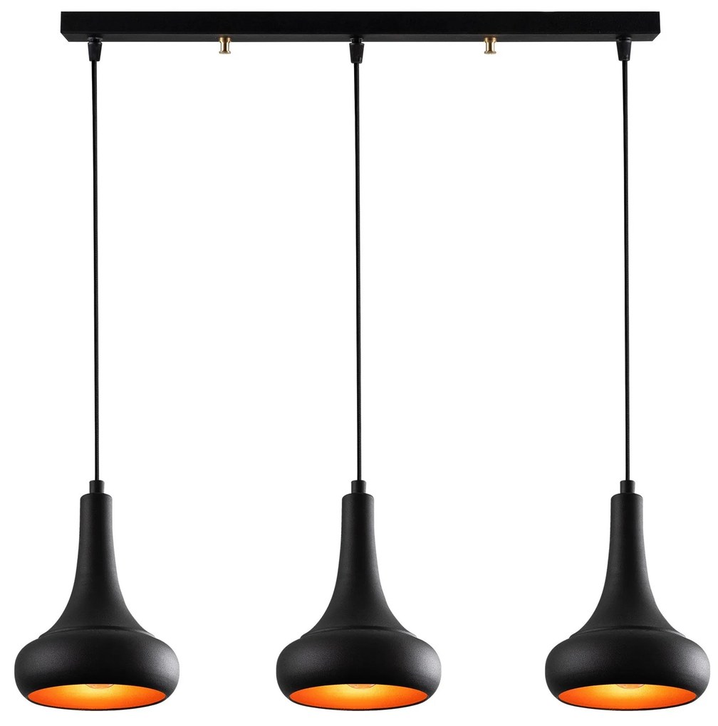 Chandelier Berceste – Preto – 66 x 16 cm