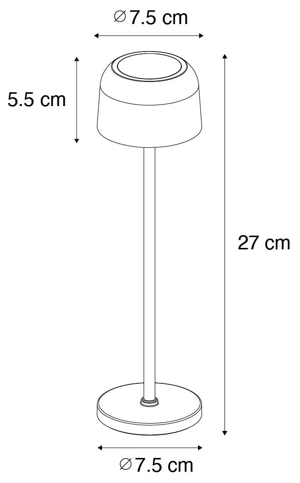 LED Candeeiro de mesa branco-queimado recarregável com estação de carregamento - Raika Moderno