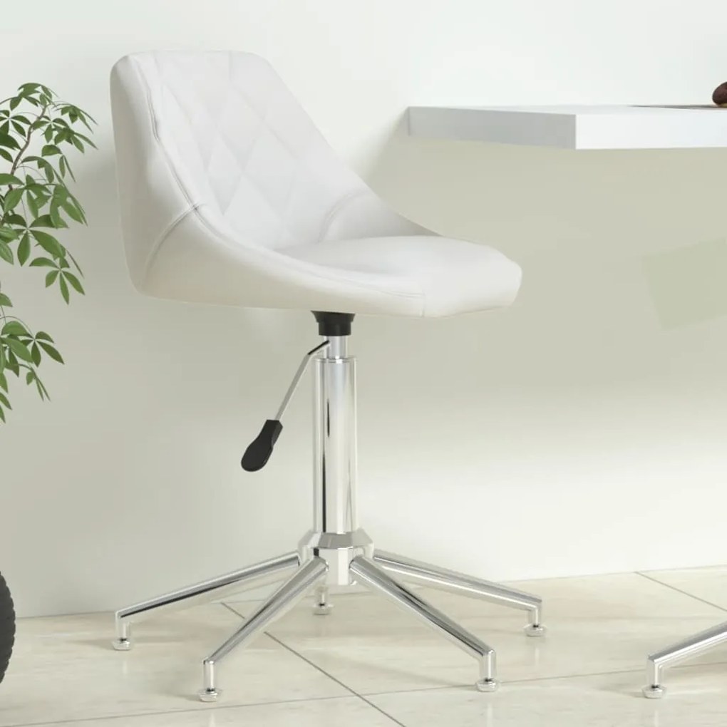 vidaXL Cadeira de escritório giratória couro artificial branco