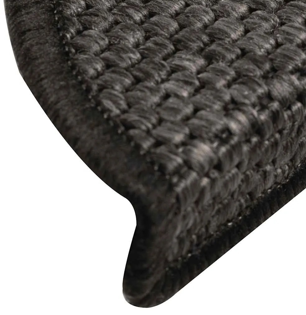Tapetes escada adesivos aspeto sisal 30 pcs 56x17x3cm antracite
