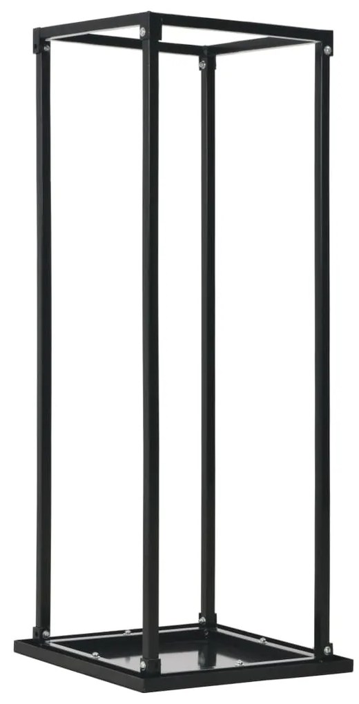 Suporte para lenha com base 37x37x113 cm aço preto