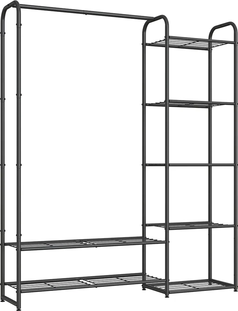 Guarda roupa aberto com prateleiras 29 x 112 x 158,4 cm, preto
