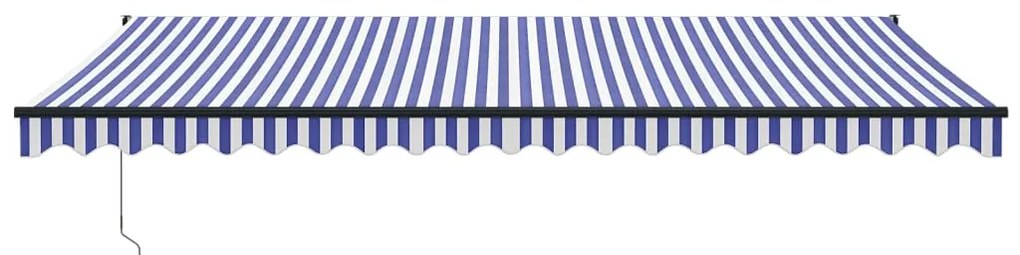 Toldo retrátil 5x3 m tecido e alumínio azul e branco