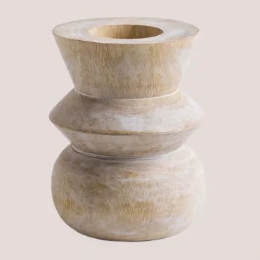 Vaso De Madeira De Manga Nadur ↑15 Cm - Sklum