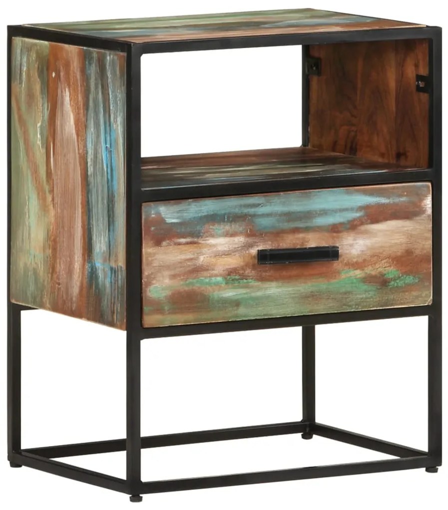 vidaXL Mesa de cabeceira 40x30x50 cm madeira recuperada maciça