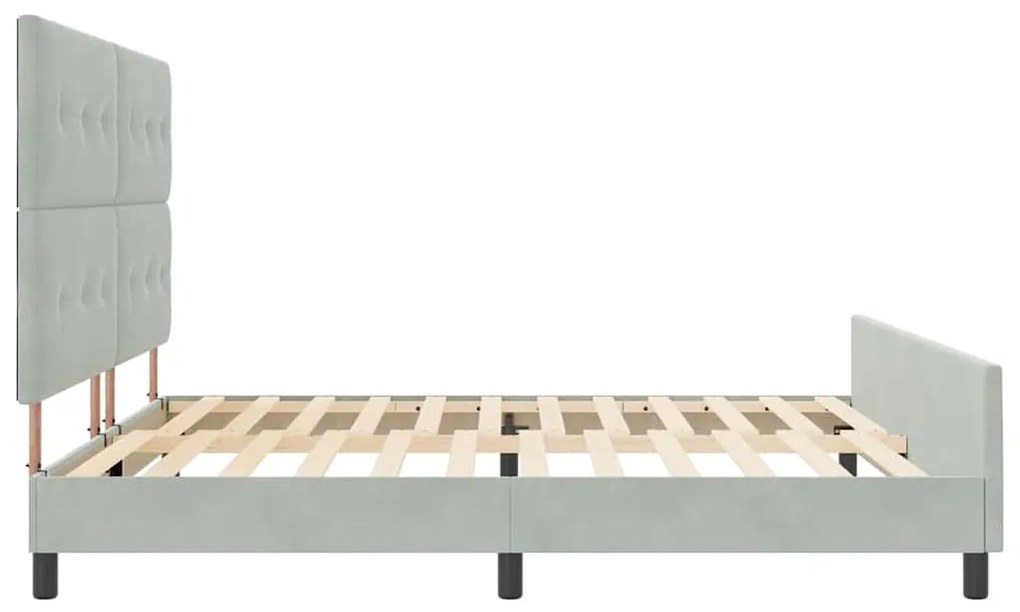 Cama vidaXL Cinza Claro 200x200 cm Veludo
