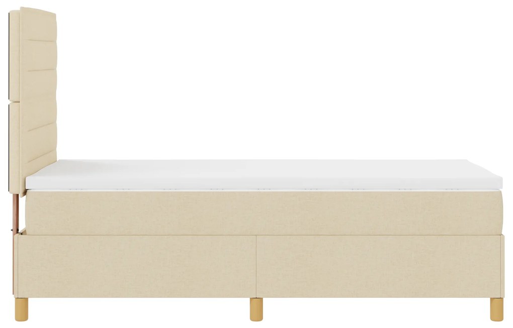 Cama Box Spring com Colchão Creme 100x200 cm Tecido