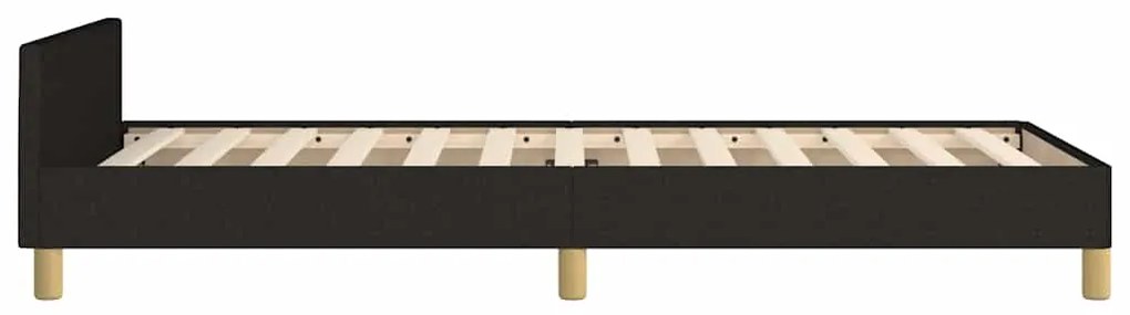 Estrutura cama c/ cabeceira sem colchão tecido 90x190 cm preto