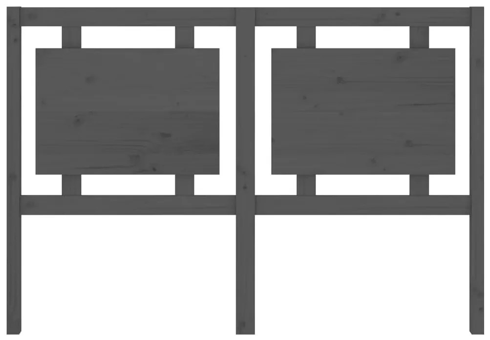 Cabeceira de cama 145,5x4x100 cm pinho maciço cinzento