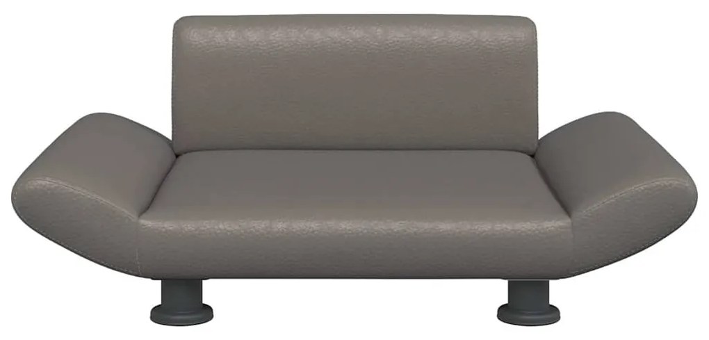 Cama para cães 70x45x28 cm couro artificial cinzento
