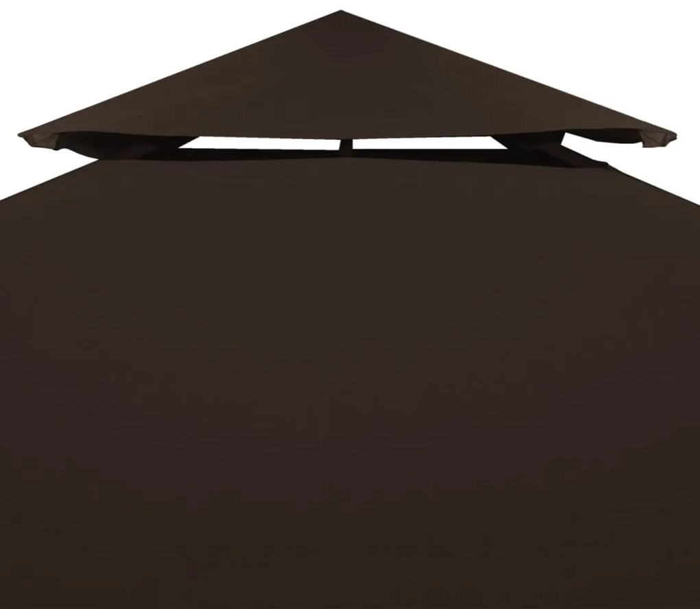 Cobertura gazebo c/ 2 camadas 310 g/m² 3x3 m castanho