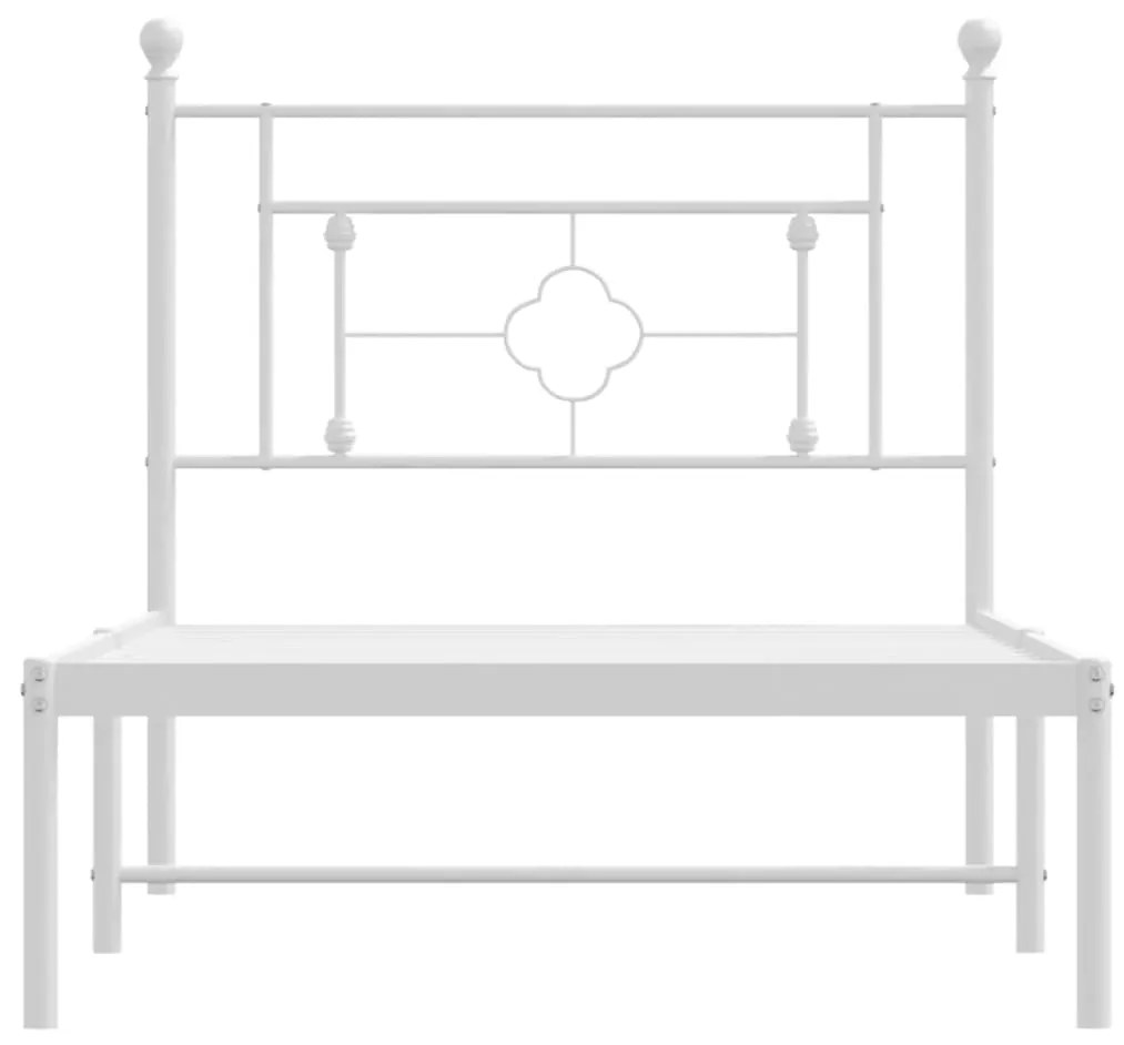 Estrutura de cama com cabeceira 100x200 cm metal branco