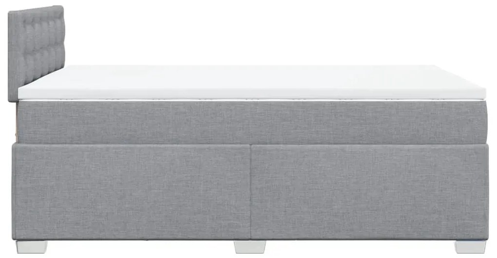 Cama boxspring com colchão 120x190 cm tecido cinzento-claro