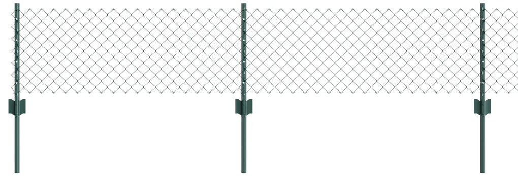 Cerca de Cadeia com 10 Postes U Verde 0.4x10 m Aço