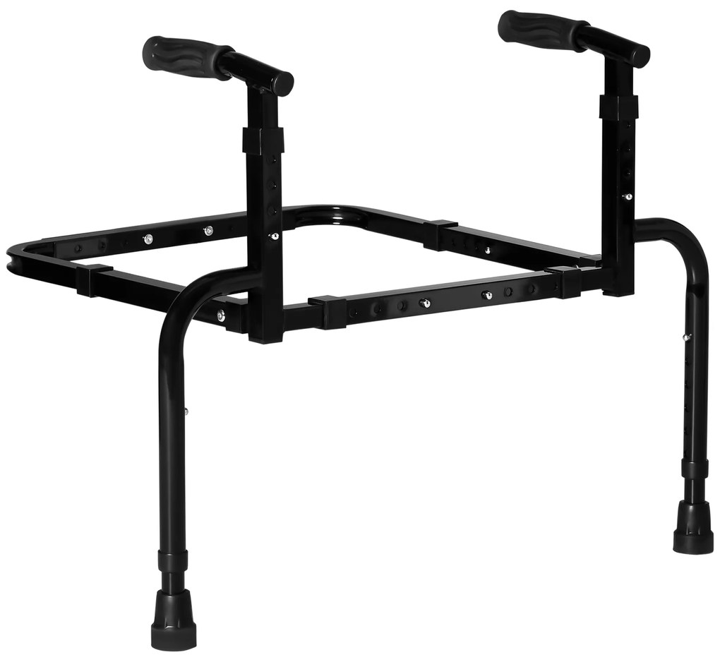 HOMCOM Barra Apoio Sofá Ajustável Altura Largura Levantar Idosos Preto Design Ergonomico Segurança Conforto 72,5-90,5x51-59x57-77cm | Aosom Portugal