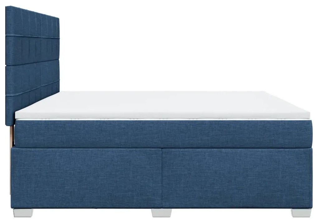 Cama com molas/colchão 180x200 cm tecido azul
