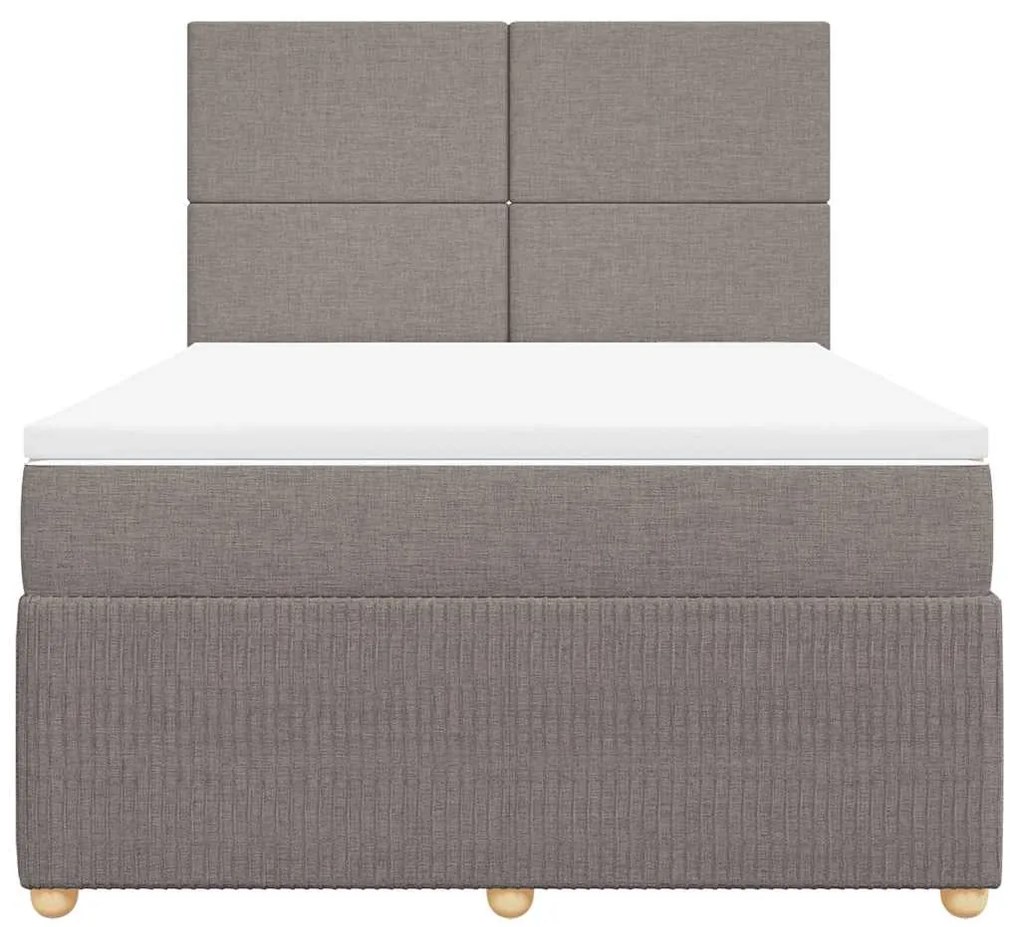 Cama com molas/colchão 140x200 cm tecido castanho-acinzentado