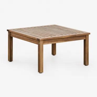 Mesa De Centro Para Jardim Quadrada 65x65 Cm Em Madeira De Acácia Branson Castanho Acácia - Sklum