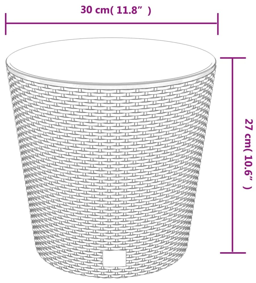 Vaso com interior removível 15 / 15,3 L vime PP antracite