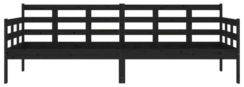 Sofá-cama 80x200 cm madeira de pinho maciça preto