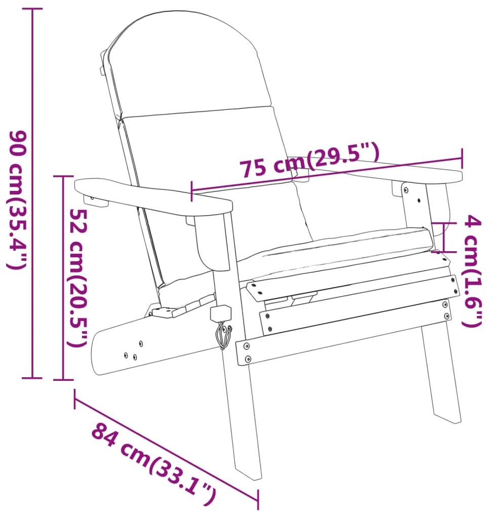 3 pcs conjunto lounge de jardim Adirondack acácia maciça