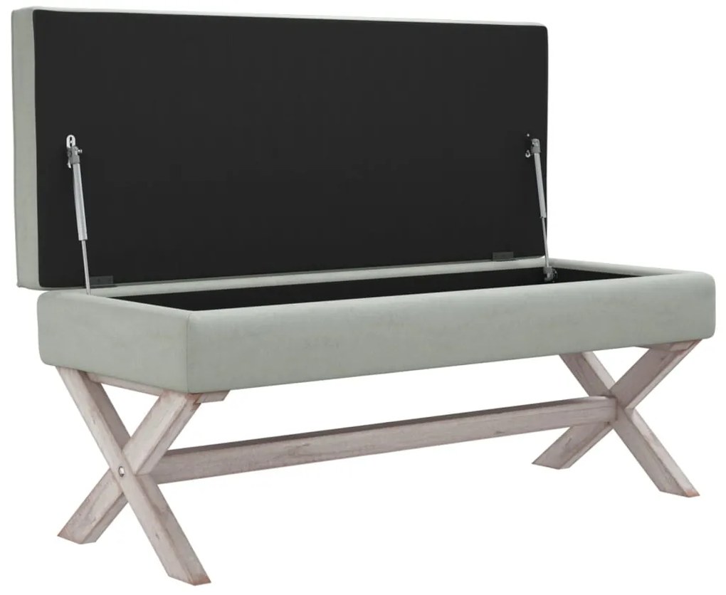 Banco de arrumação 110x45x49 cm veludo cinzento-claro