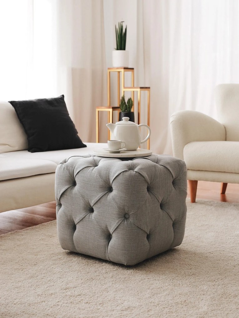 Pouffe Kup – Cinzento – 48x48x48 cm